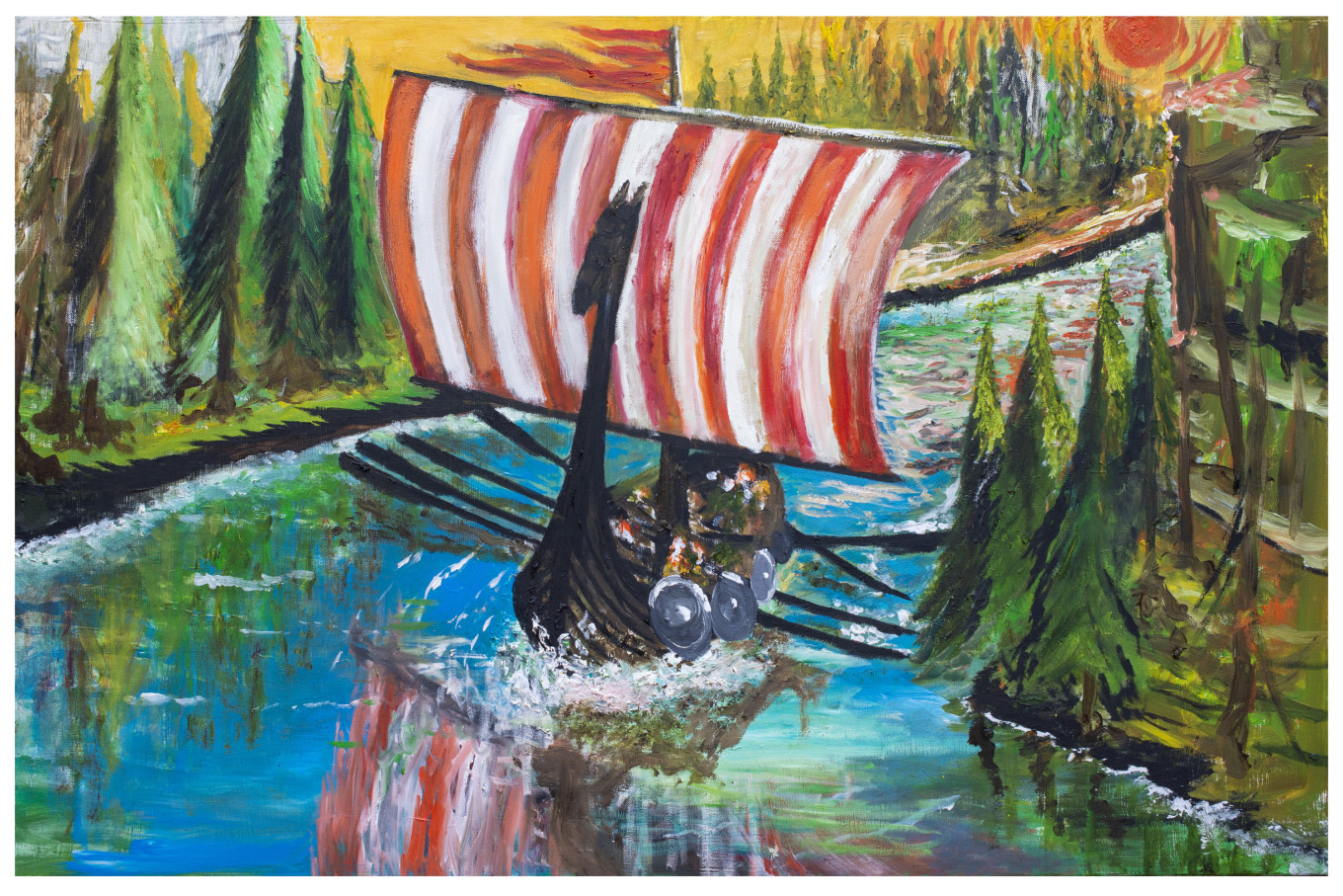 Schilderij schip  