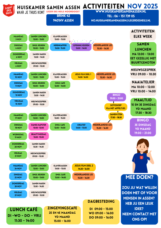 Activiteiten November Huiskamer Samen Assen