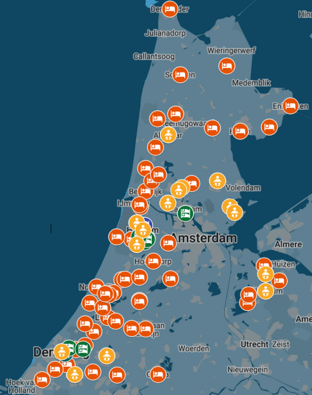 Overzicht van plekken in de regio Noordwest waar Oekraïners worden opgevangen: gemeentelijke opvanglocaties en gasthuishoudens