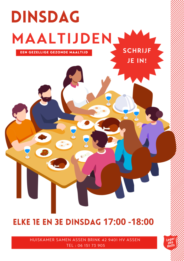 Dinsdag maaltijden in de Huiskamer Samen Assen